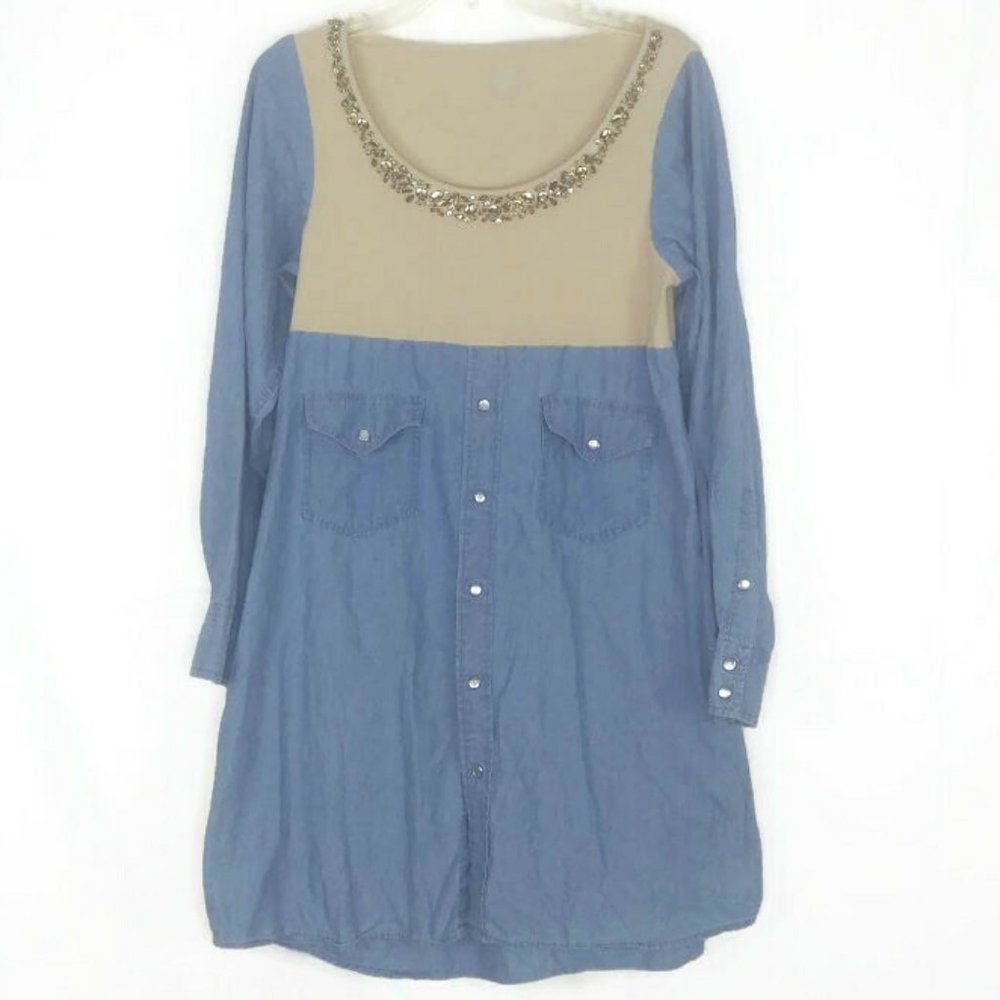 Chico's Mixed Media Embellished Tunic